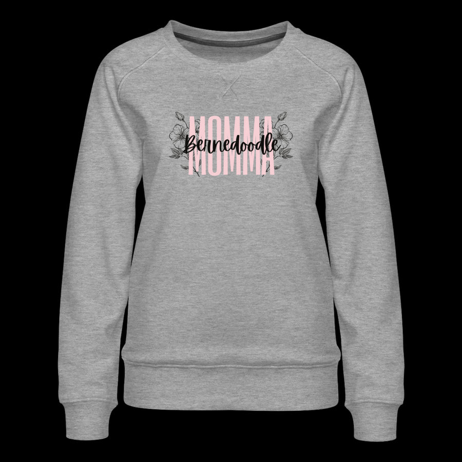 Bernedoodle Momma Floral Women’s Premium Sweatshirt - heather gray
